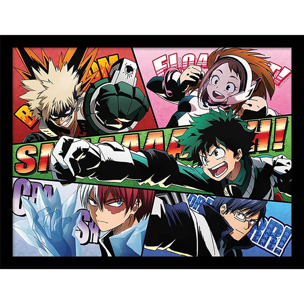 My Hero Academia “Comic Action” Framed Wall Art Print, 30 × 40 cm