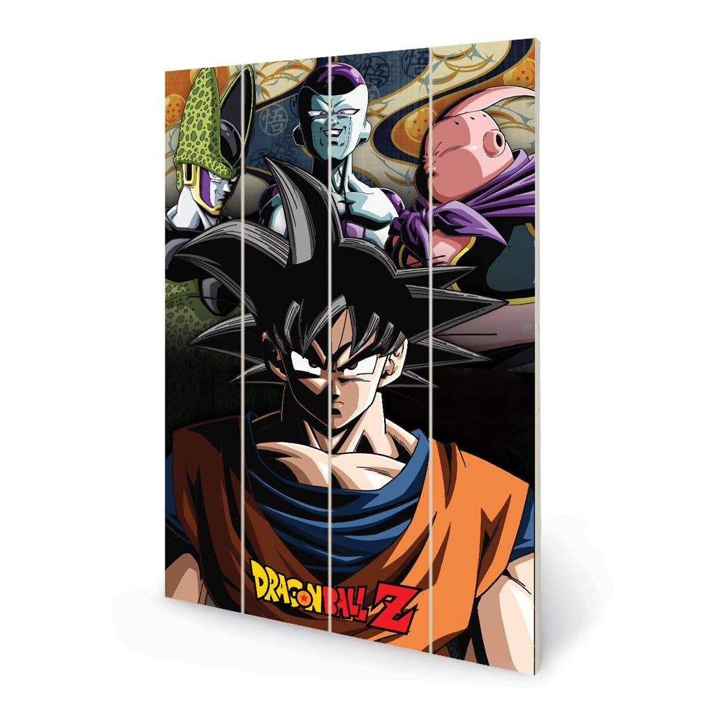 Dragon Ball Z Under the Shadow of Evil Wood Wall Art - 40 × 59 cm