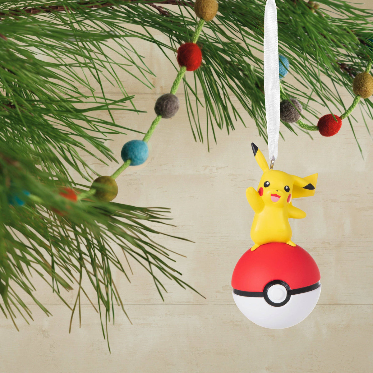 Pokémon Pikachu on Poké Ball Christmas Tree Ornament