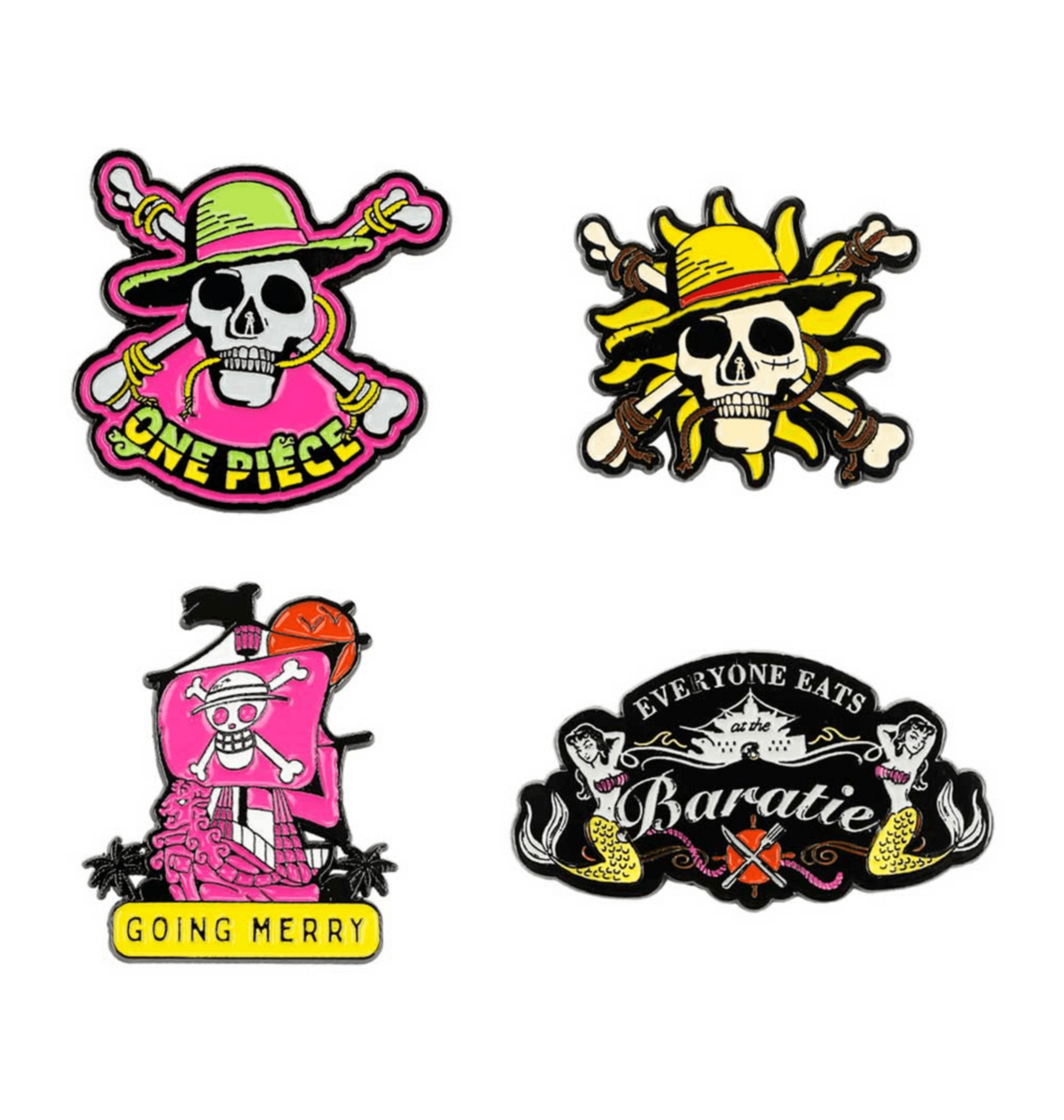 One Piece 4-Piece Collectible Lapel Pin Set