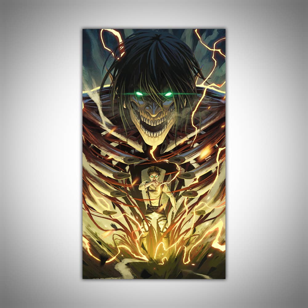 Attack on Titan Eren Canvas Wall Art Poster, 35.6 × 20.3 cm