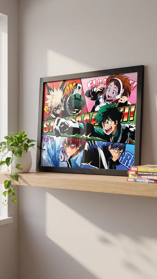 My Hero Academia “Comic Action” Framed Wall Art Print, 30 × 40 cm