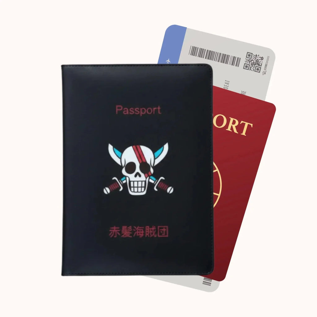 One Piece Red Hair Pirates Passport Cover – Black