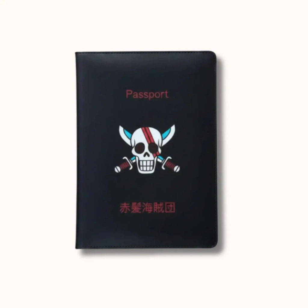 One Piece Red Hair Pirates Passport Cover – Black