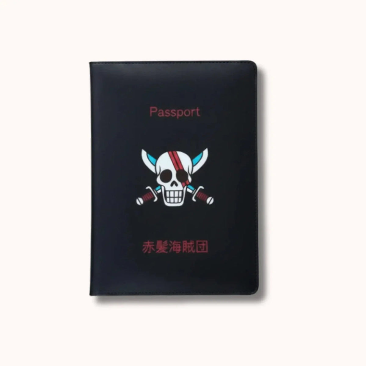 One Piece Red Hair Pirates Passport Cover – Black