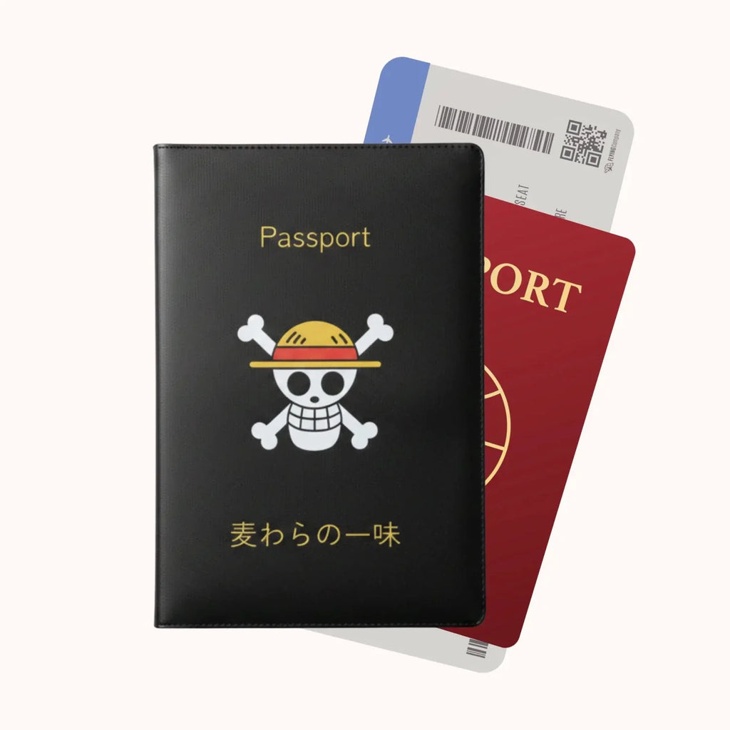 One Piece Straw Hat Pirates Passport Cover – Black