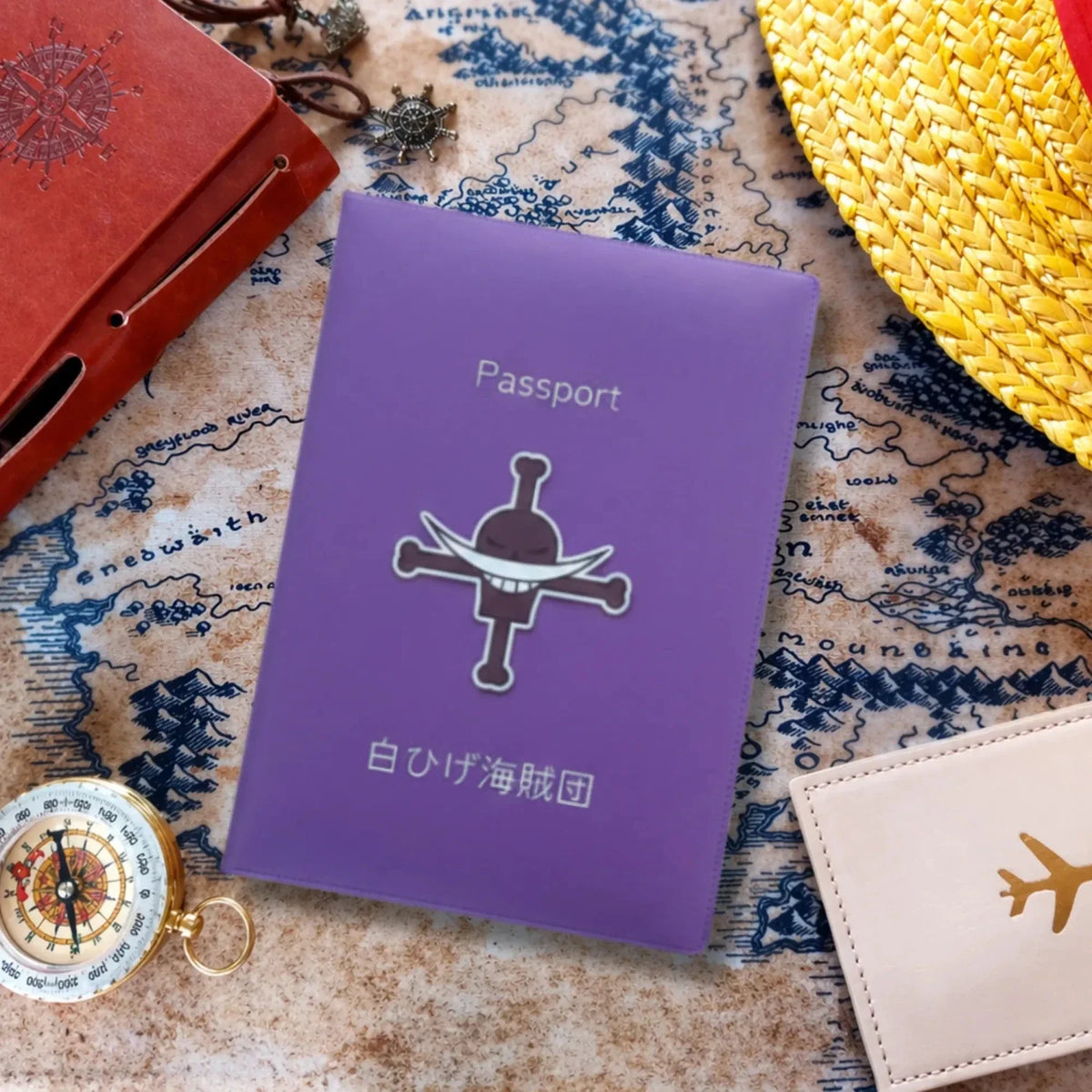 One Piece Whitebeard Pirates Passport Cover – Purple