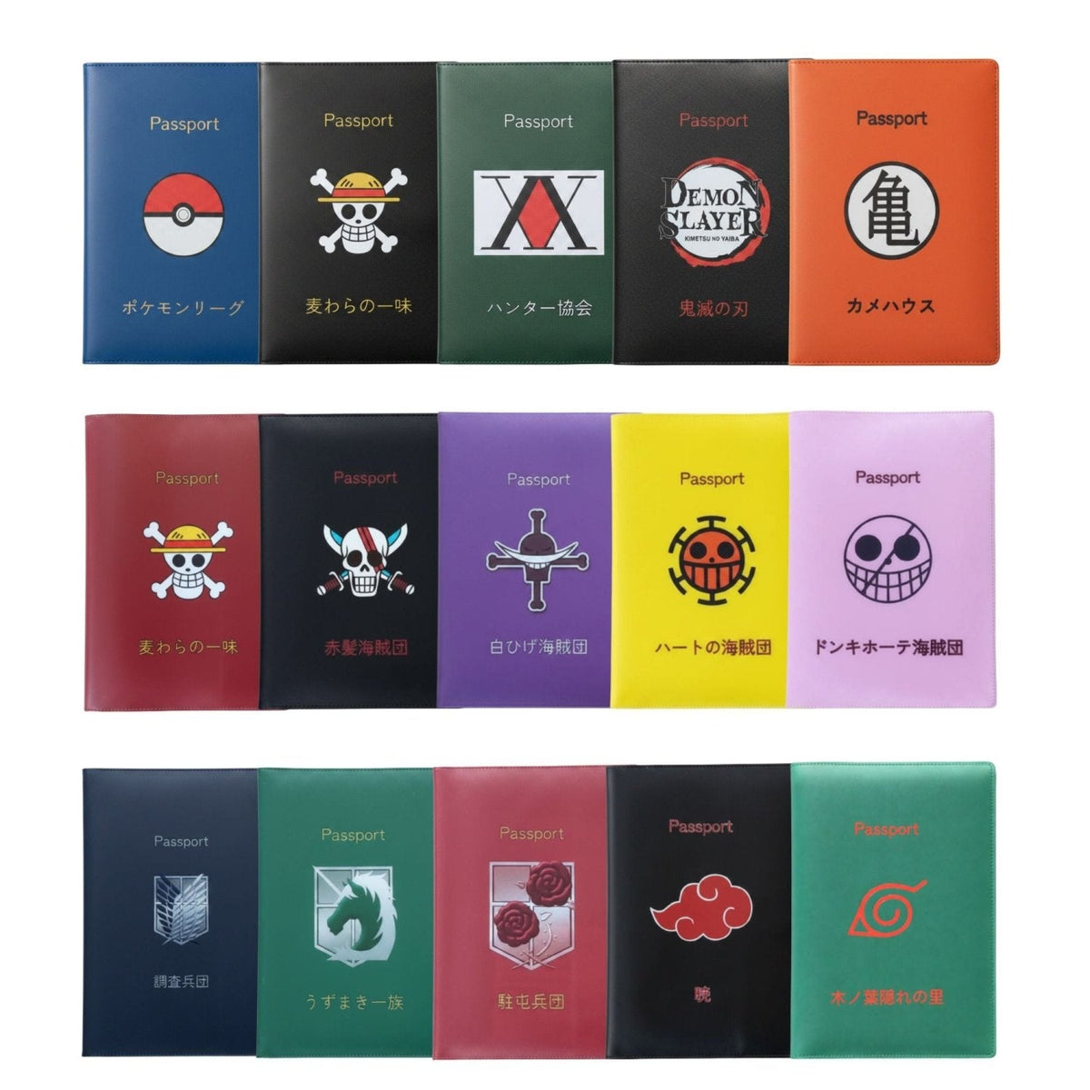 One Piece Red Hair Pirates Passport Cover – Black